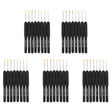 8 buc / set ace de tricotat negre cu mâner din plastic, cârlige de croșetat
