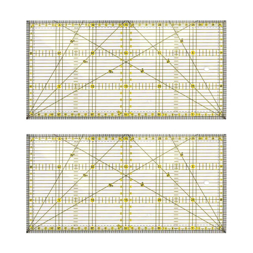 2X Χάρακας DIY Σχέδιο Κοπή Χειροτεχνία Χάρακας Ραπτικής Κιτ 30 x 15εκ.