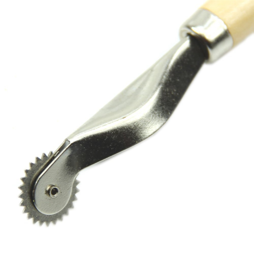 1pc Wood Handle Overneedle Wheel needle Spacing Perforating Tool 2