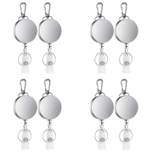 2Pcs Retractable Pull Key Ring ID Badge Lanyard Name Tag Card Clip