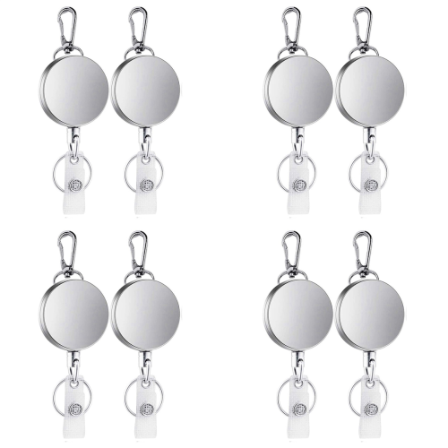 2Pcs Retractable Pull Key Ring ID Badge Lanyard Name Tag Card Clip
