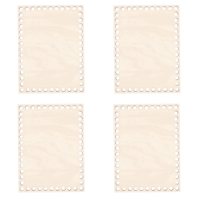 Cesta de madera natural de 7,8 x 5,9 pulgadas, rectangular, de ganchillo.