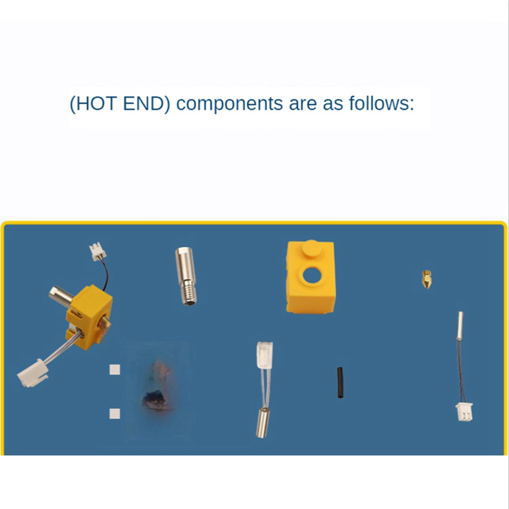 Hotend Per Stampante 3D CR10 E MK8 – Kit Estrusore Con Ugello 0,4 Mm, Blocco In Alluminio, Termistore E Tubo 12V 40W
