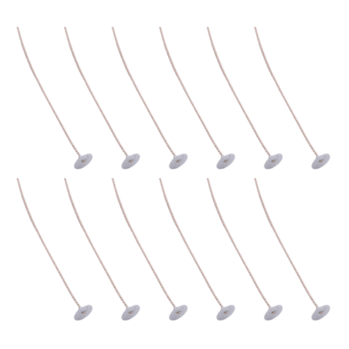 100 pavios para velas de soja, pavio de vela pré-encerado de 8 polegadas com base 2