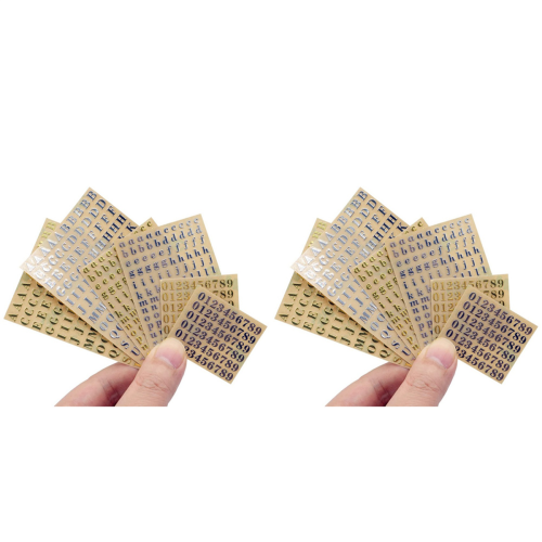 6 Sheets Small 0.18 Inch Alphabet Number Stickers Glitter (4.5mm)