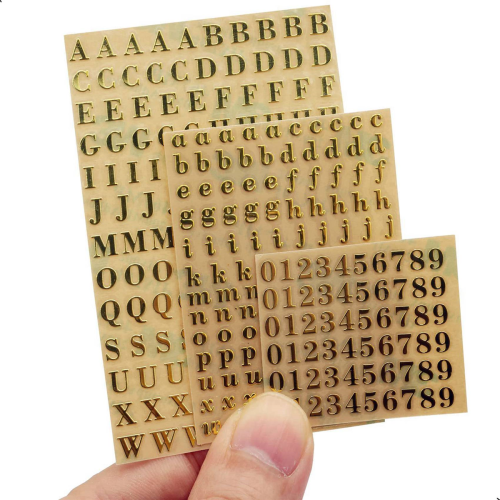 6 Sheets Small 0.18 Inch Alphabet Number Stickers Glitter (4.5mm) 2