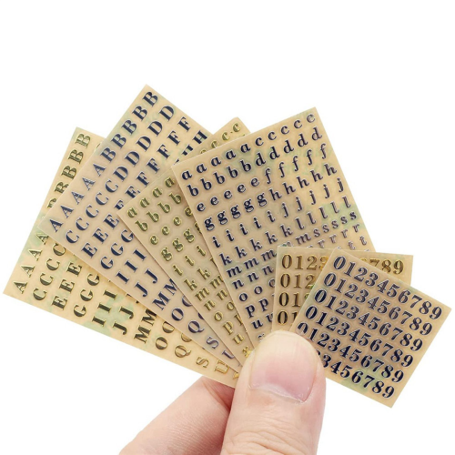 6 Sheets Small 0.12 Inch Alphabet Number Stickers Glitter (3mm) 1
