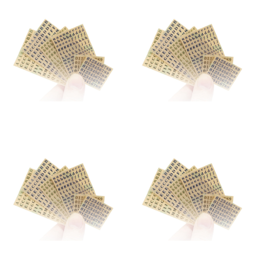 6 folhas pequenas de adesivos de alfabeto e números de 0,12 polegadas com glitter (3 mm)