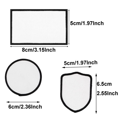 24Pcs Sublimation Patch Blanks Fabric Iron-on Patches Repair Patch 1