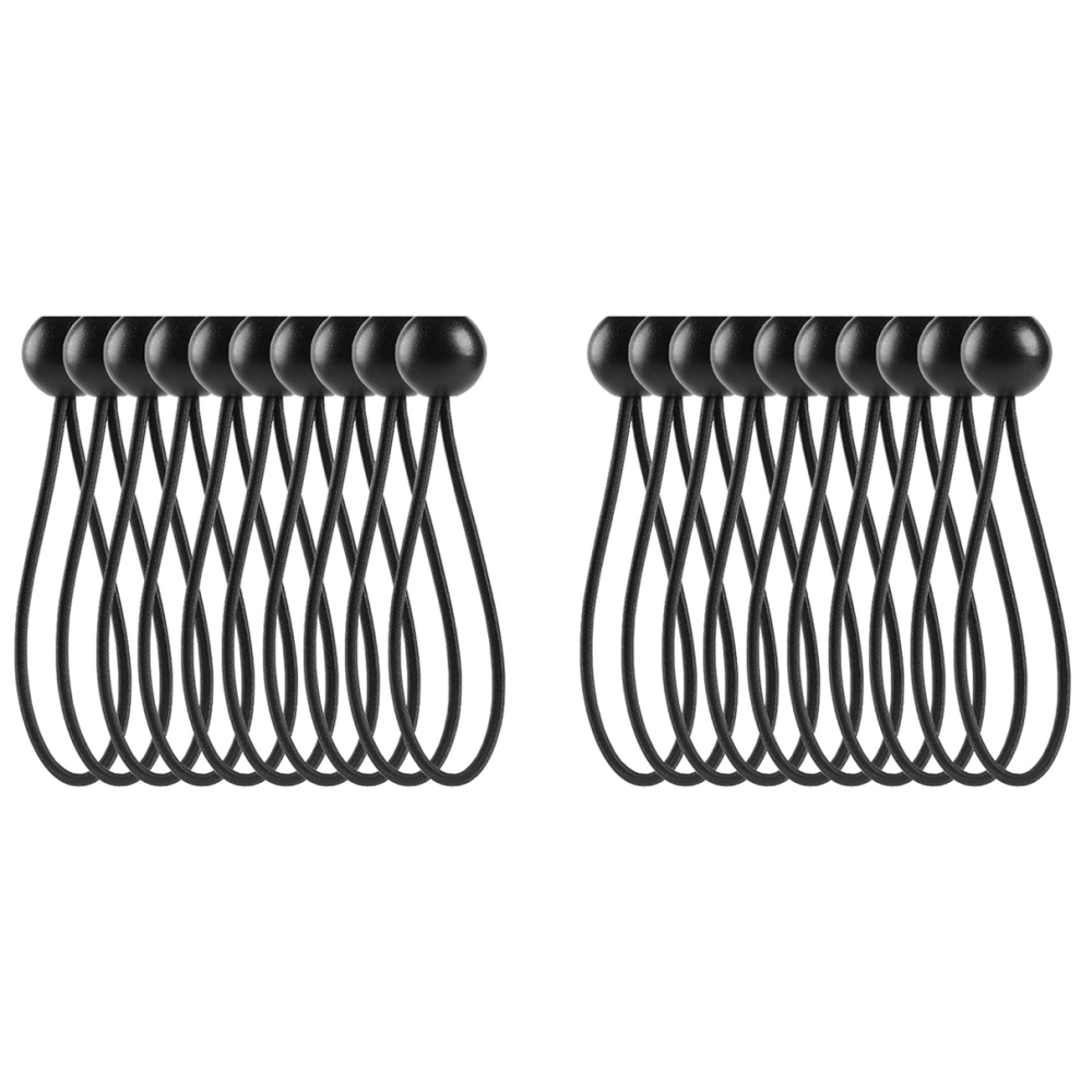 50 Stk. ElastikbåNd Med Kugler, ElastikbåNd, ElastikbåNd Med Knebel (Sort)-image