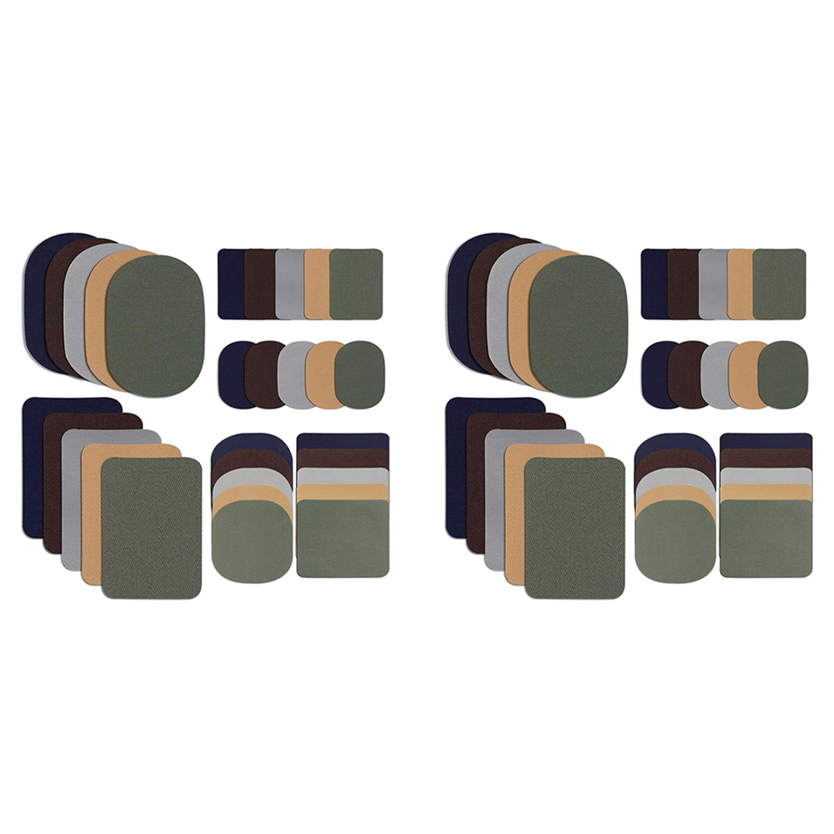 Kit Riparazione Per Piumini E Tende - 8 Fogli Autoadesivi In Nylon - Nero - Forme Varie - 3