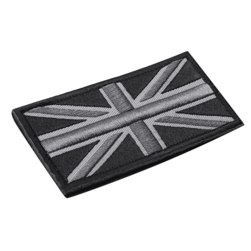 Jack UK Flag Badge Patch Stick 10cm x 5cm NY, (Sort/Grå) 1