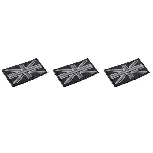 Jack UK Flag Badge Patch Stick 10cm x 5cm NY, (Sort/Grå)