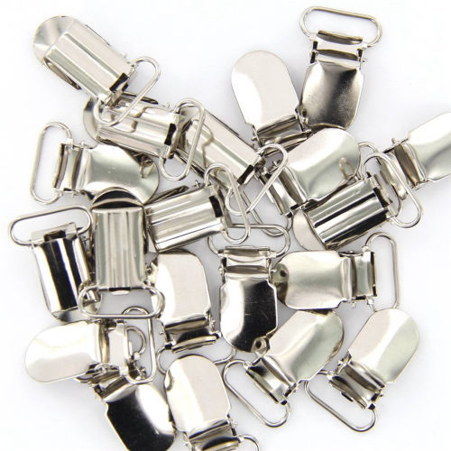 20 x Seleklips, stroppekroge, 20 mm, sølvfarvede 1