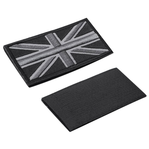 Jack UK Flag Badge Patch Stick 10cm x 5cm NY, (Sort/Grå) 2