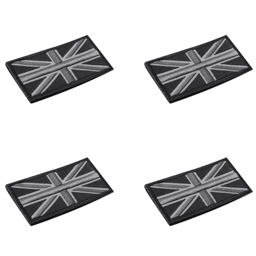 Jack UK Flag Badge Patch Stick 10cm x 5cm NY, (Sort/Grå)
