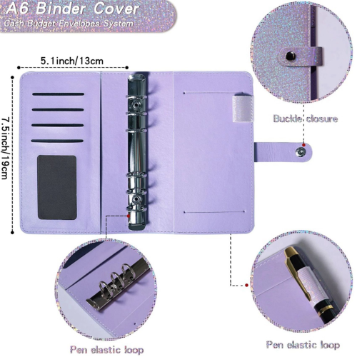 A6 Money Organizer til A6 Cash Budget Binde Budget Planner Binder, D 1