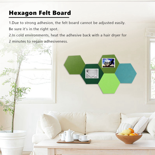 buc. placă hexagonală, placă autocolantă hexagonală din pâslă 2