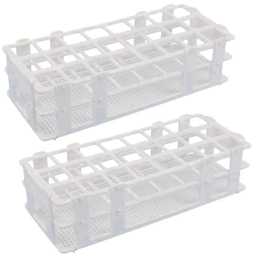 Lot de 2 supports pour tubes à essai de laboratoire à 24 trous pour