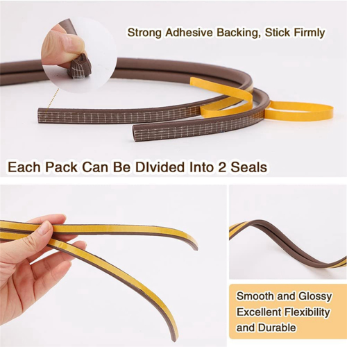 2 Roll EVA Seal Strip Foam Tape D Type 10M Doors Seal Strips 2