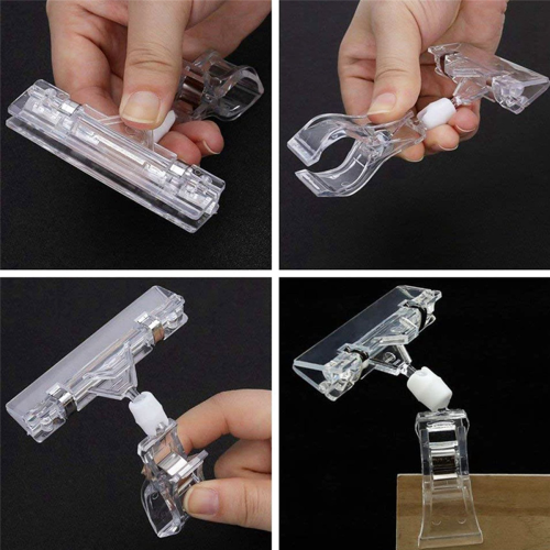 25 Pack Plastic Merchandise Sign Clip Price Display Holders,Clear 2