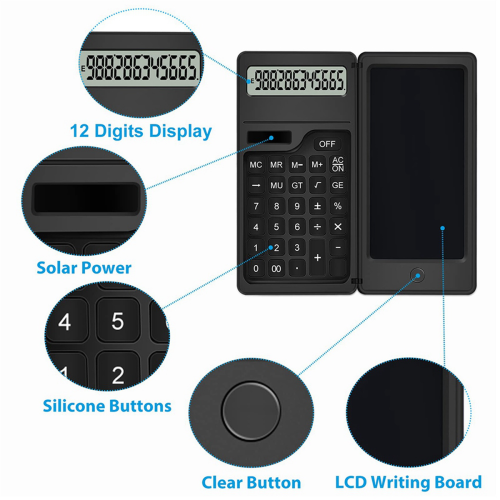 Calculator with Notepad, 12 Digits LCD Display Desktop Calculator 2