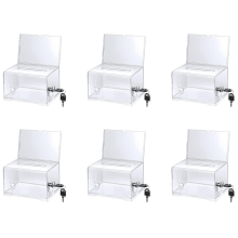 1 Pack Acrylic Donation Box with Lock, Clear Ballot Box