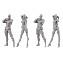 Artists Manikin Jointed Drawing Figures Male+Female Set (Grey)