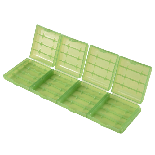 Pack of 4 PCS AA / AAA Battery Storage Hard Case Box-Green 2