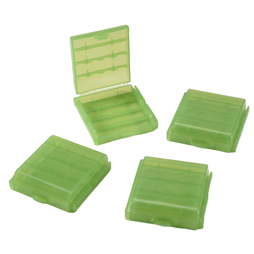Pack of 4 PCS AA / AAA Battery Storage Hard Case Box-Green 1