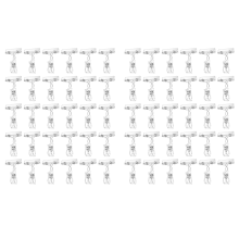 30 portaetiquetas con clip para letreros, clips de plástico transparentes y giratorios para letreros.