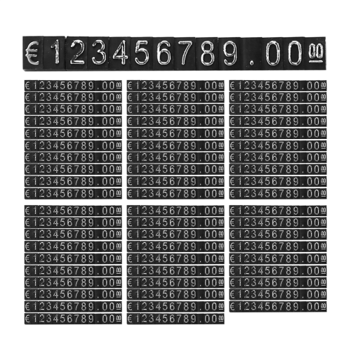 30Sets Plastic Cubes Price Display Tags Adjustable Number Label