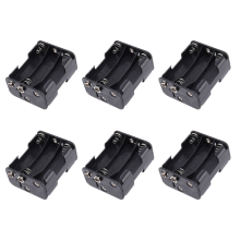 Doppio Lato Caricato A Molla 6 x 1.5 V AA Portabatterie Box Nero