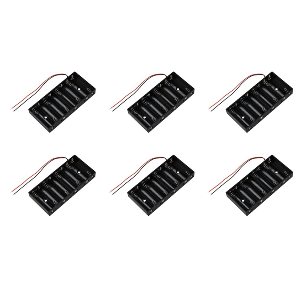 8X 1.5V Aa 2A Cell Battery Holder Storage Box 12V Case With Lead Wire Black 4711370853559