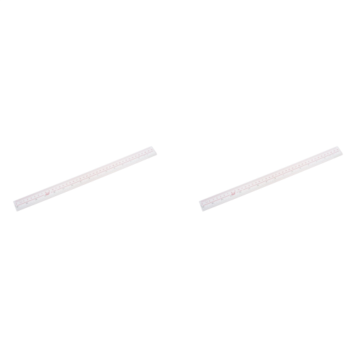 Régua de plástico transparente com borda reta e 40 cm e 16 polegadas de comprimento