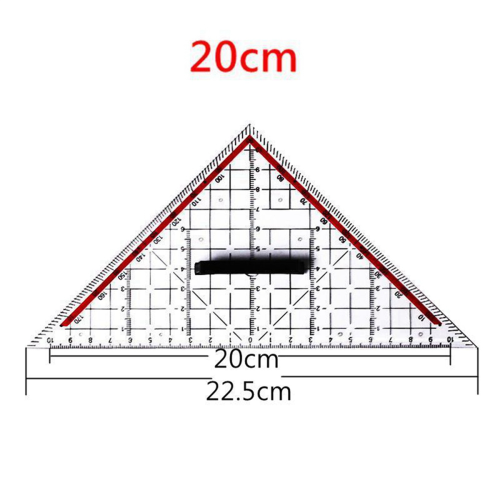Régua triangular de desenho de 30 cm, régua de design de desenho multifuncional 2