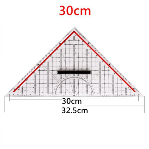 Régua triangular de desenho de 30 cm, régua de design de desenho multifuncional 1
