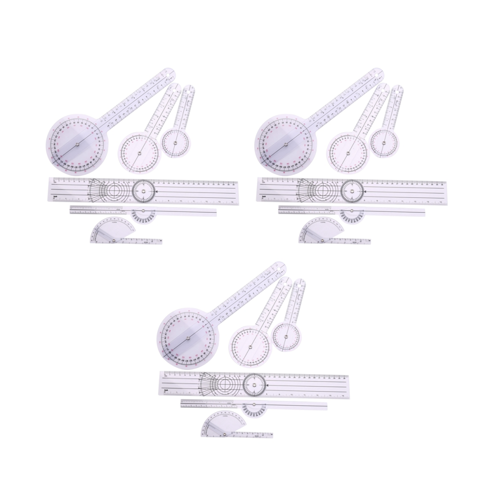 Markenlos 6Pcs Spinal Ruler Spinal Finger Goniometer 180/360 Degree