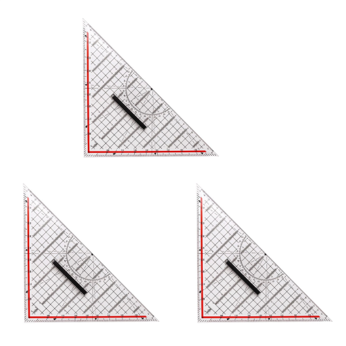 Régua triangular de desenho de 30 cm, régua de design de desenho multifuncional