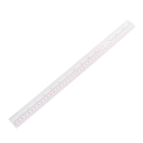 Régua de plástico transparente com borda reta e 40 cm e 16 polegadas de comprimento 1