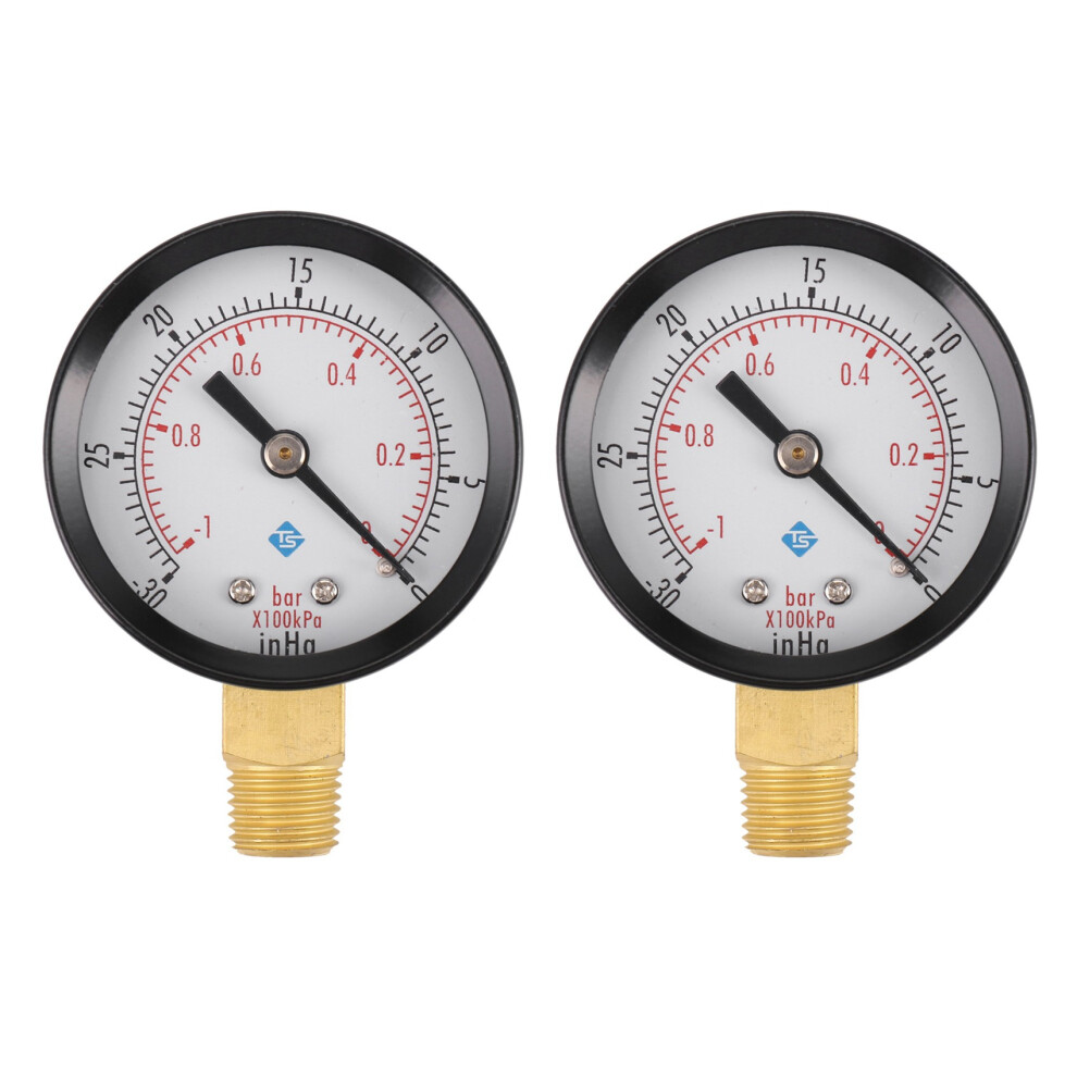 0 - 30Inhg 0 - 1Bar Mini Dial Luftdruckpruefer Schwarz 4711370875551
