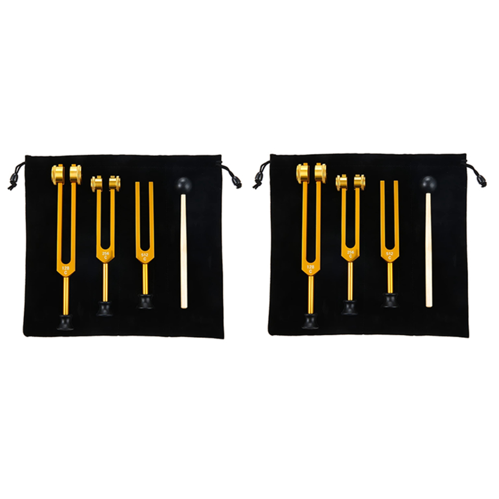 Markenlos Gold 3Pack Tuning Fork Set(128Hz, 256Hz, 512Hz) Tuning Fork Kit (Gold)