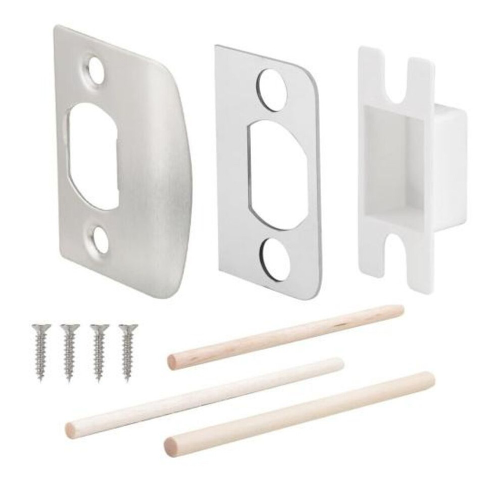 Door Lock Strike Plate With Spacer Shim Wood Dowels Strips