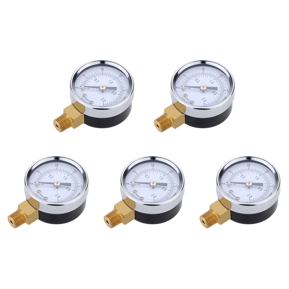 0 - 30 Psi 0 - 2Bar Mini Dial Manometer Gage Doppelskala Schwarz 4711370875520