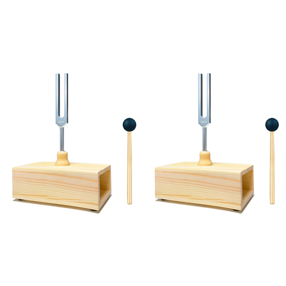 Markenlos 528Hz Tuning Fork With Resonance Box, Aluminum Alloy, Wooden Speaker