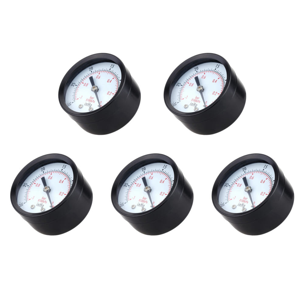 0 - 30Inhg 0 - 1Bar Mini Dial Vakuum Manometer Doppelskala Schwarz 4711370875568