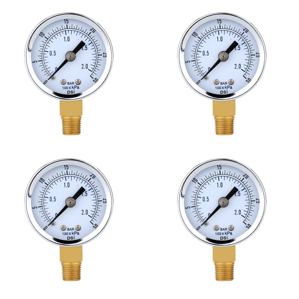 0 - 30 Psi 0 - 2Bar Mini Dial Manometer Gage Doppelskala Schwarz 4711370875506