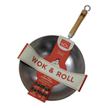 School of Wok 13"/33cm Carbon Steel Wok - Silver