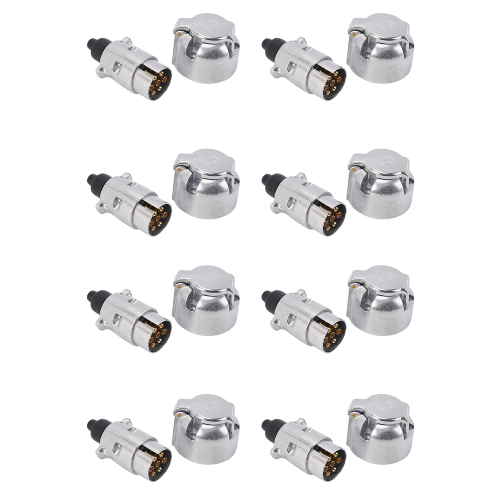 7 Pin Trailer Plug 12V Rv Sockets Towbar Towing Metal Connectors 4711370879603