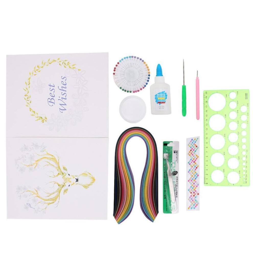 Paper Quilling Tool Beginner Set 36 Color Strips Quilling Pen Pearl Pins Diy Paper Craft